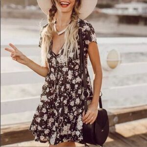 Spell gypsy dancer black baby doll style mini dress